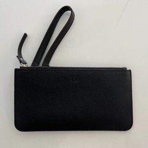 Lo & Sons Black Saffiano Leather Smartphone Wristlet Wallet